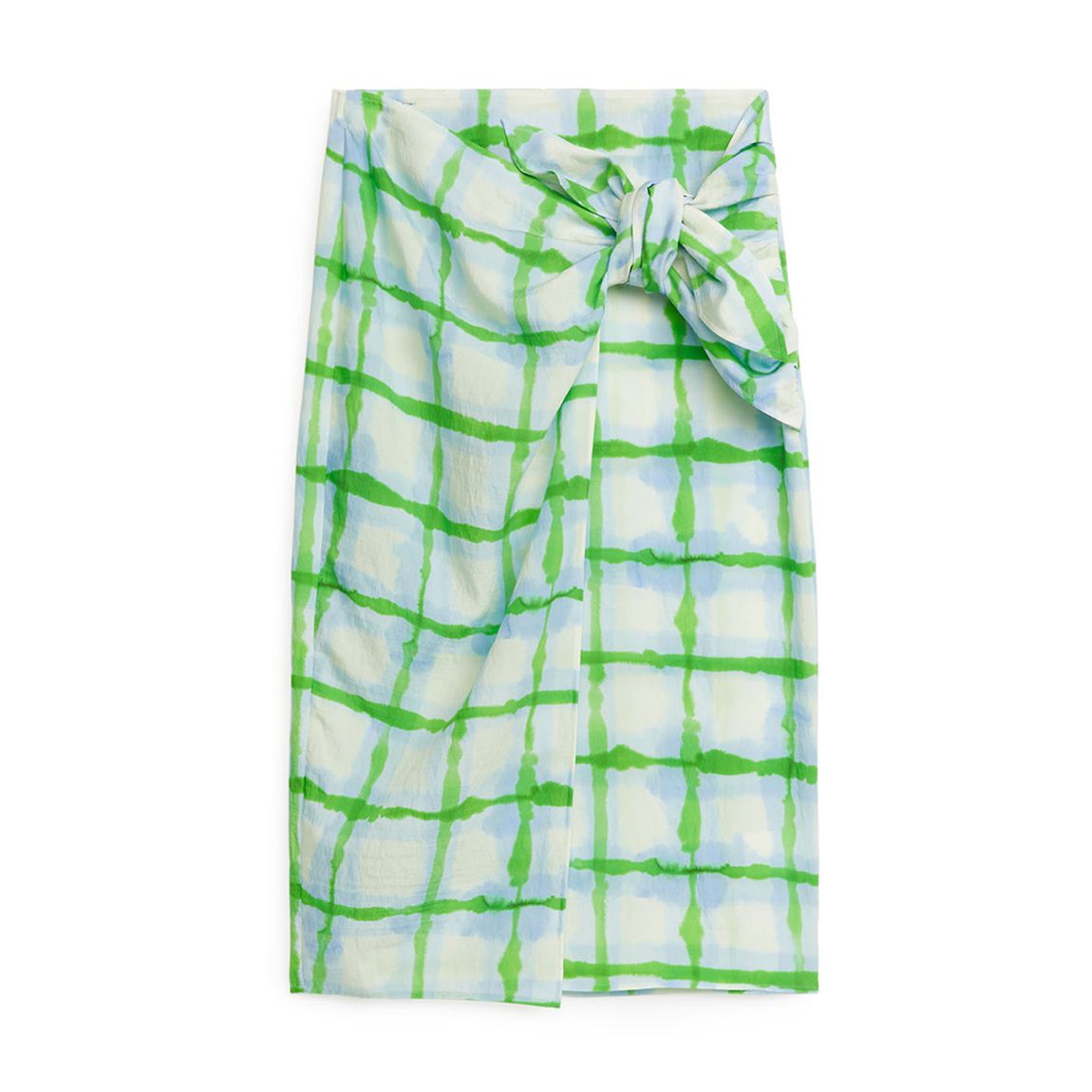 Green Print Wrap Skirt main product photo