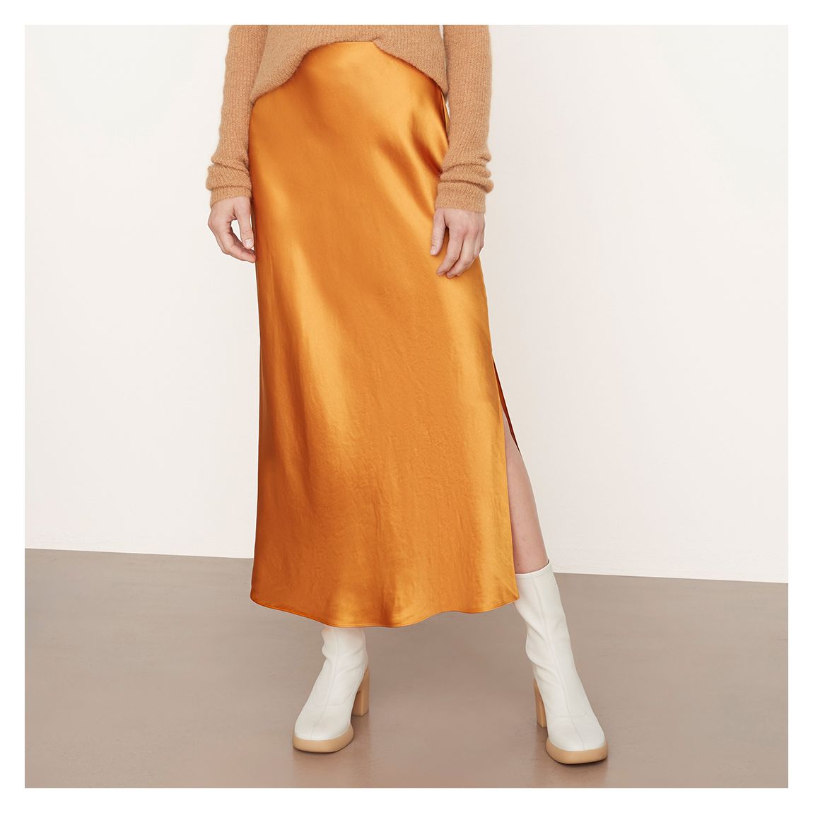 Orange Side Slit Skirt main product photo