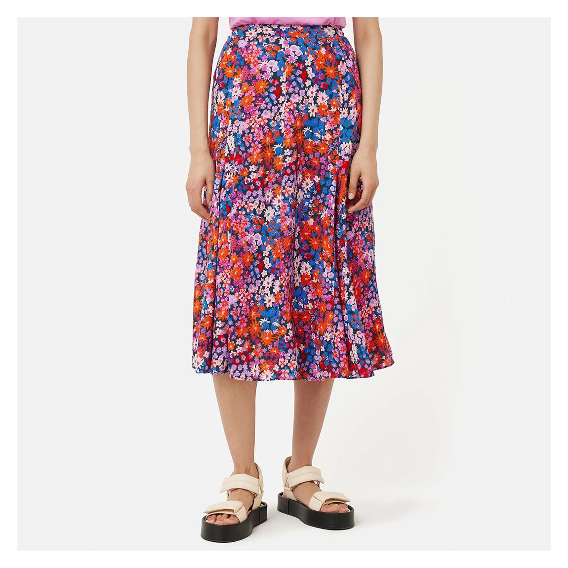 Multi Floral Midi Skirt main product photo
