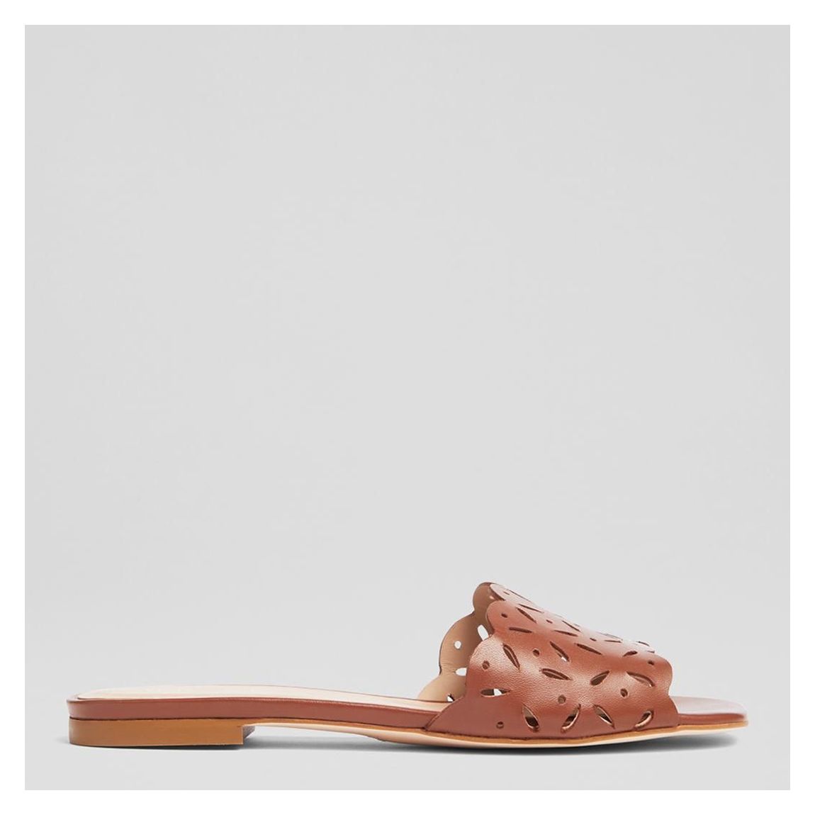 Brown Cognac Amaya Flat Sandals main product photo