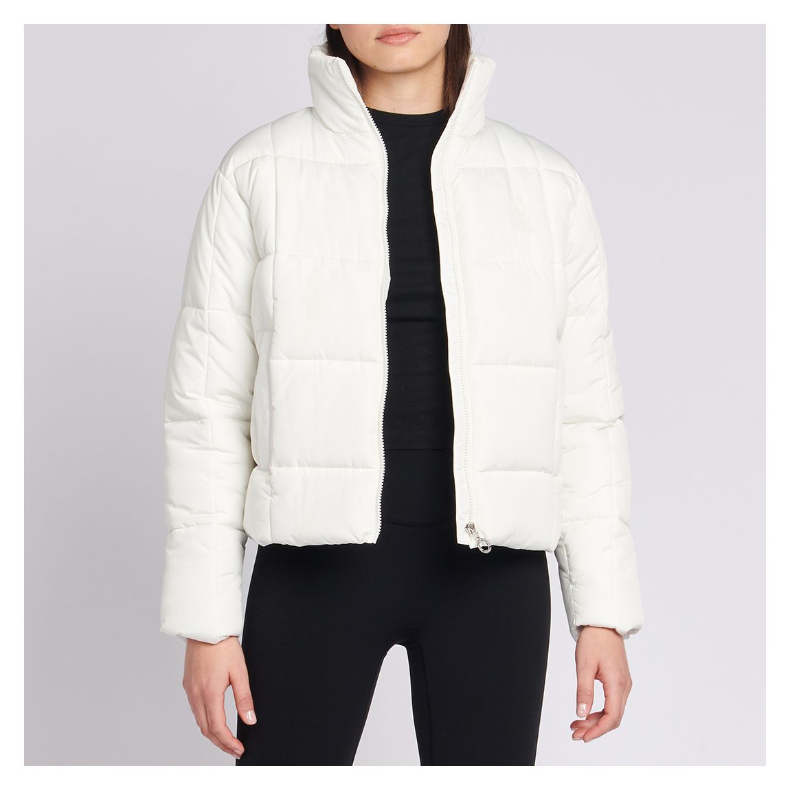 White Cropped Puffer Coat main product photo