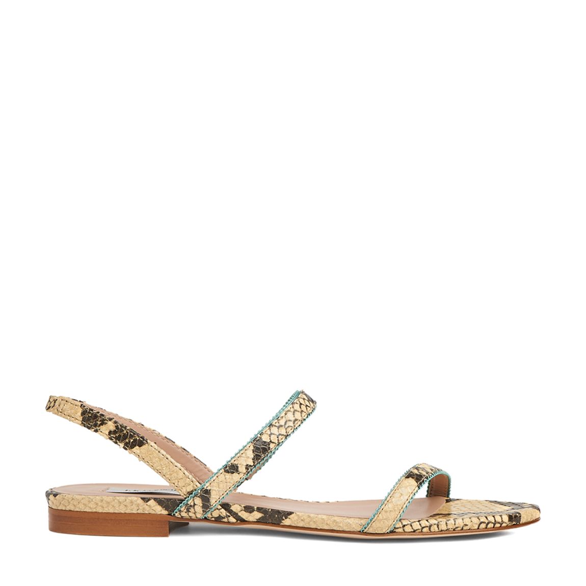 Snake Print Leathe Rosalie Flat Sandals main product photo