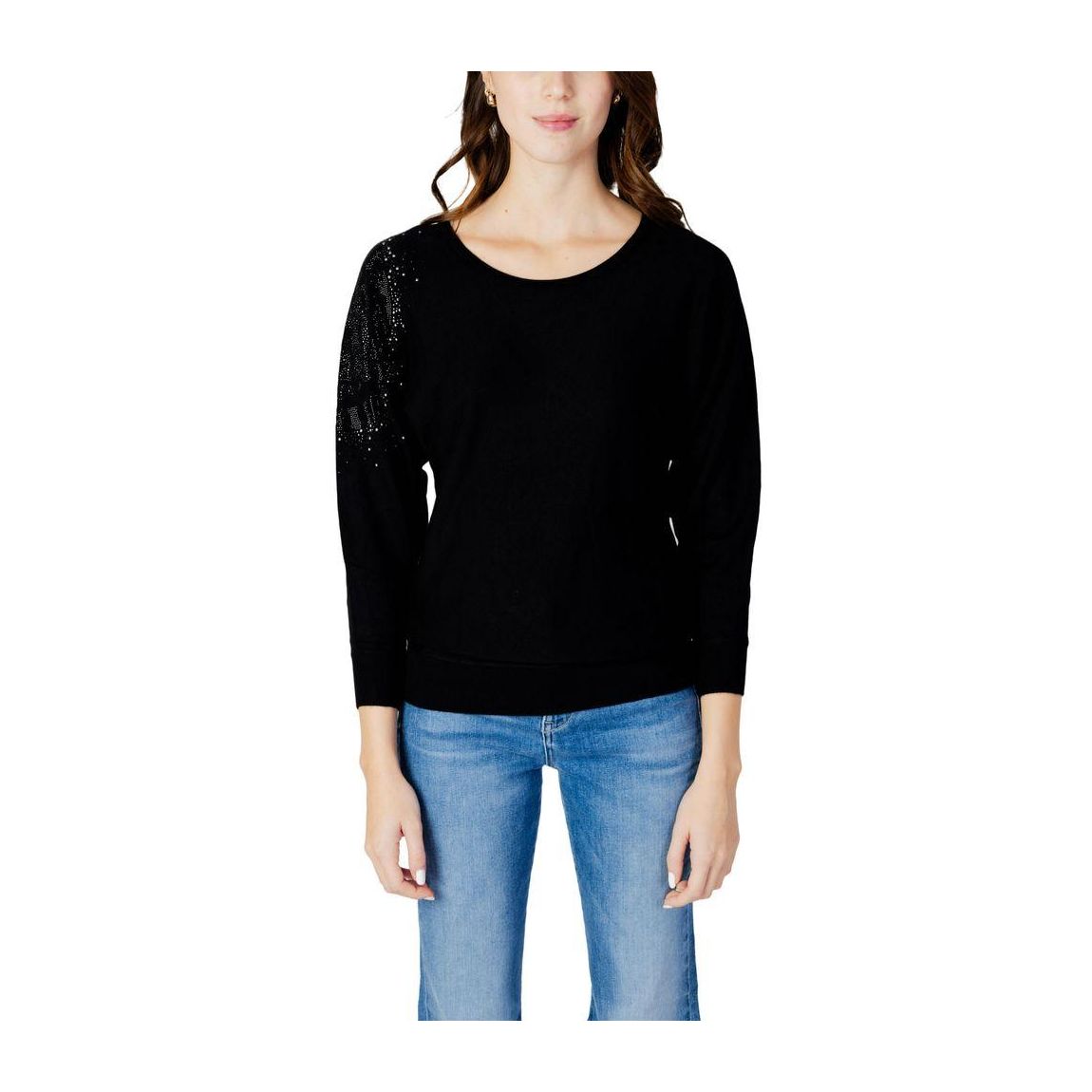 Embellished 34 Sleeve Sweater Wo - Black Clothing main product photo