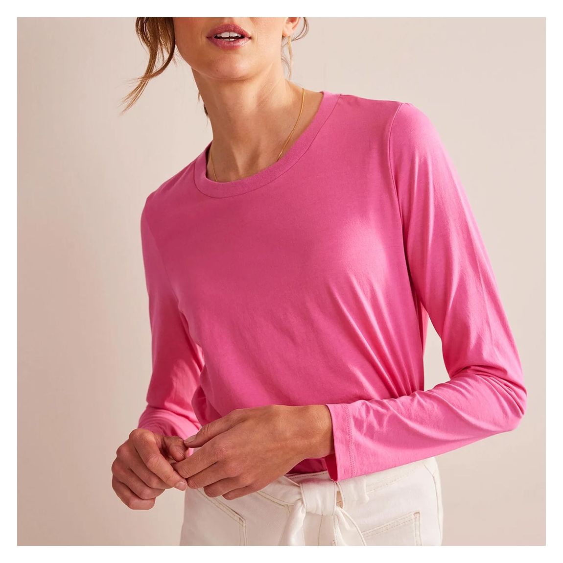 Pink Pure Cotton Long Sleeve Top main product photo