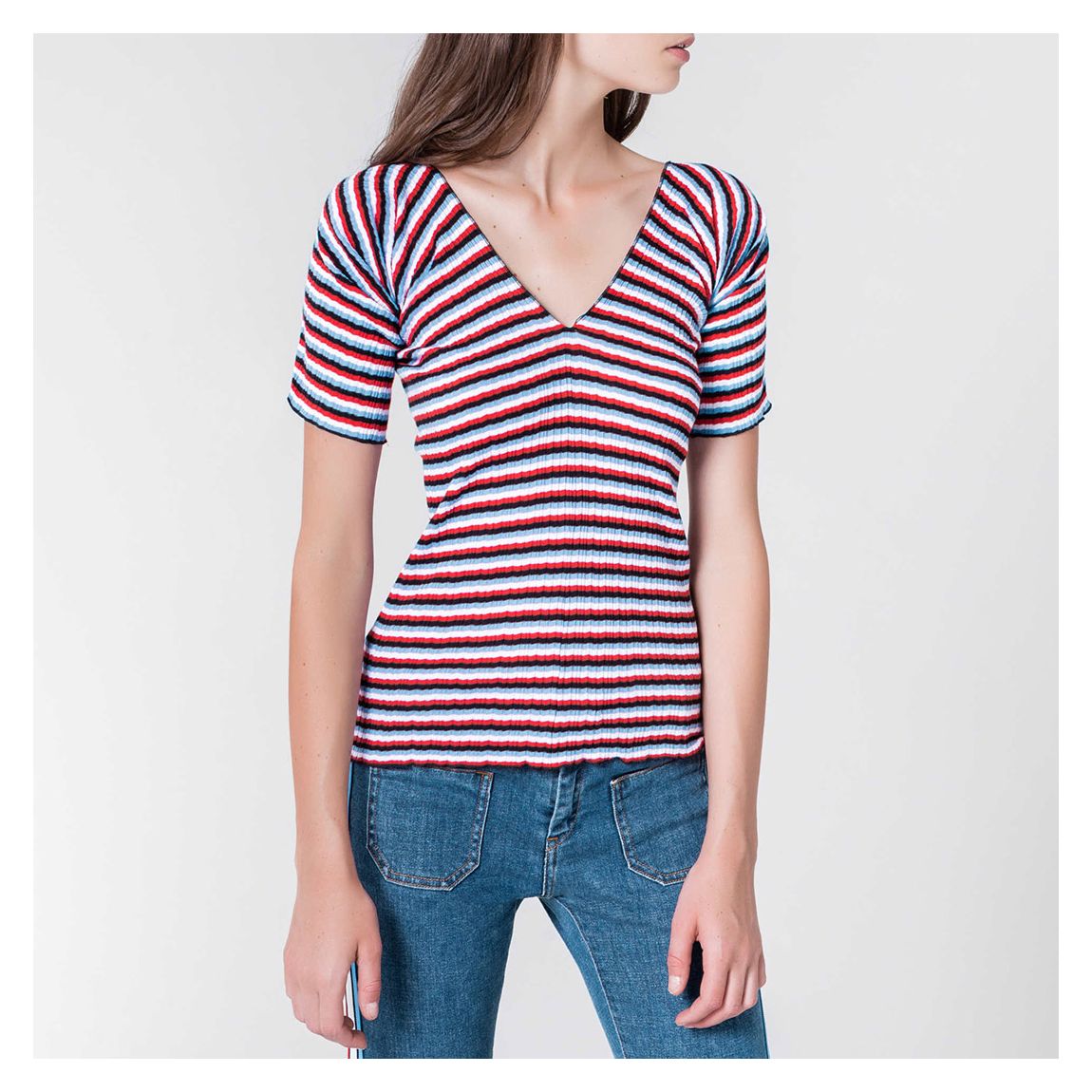 Multi Striped Cotton T shirt main product photo