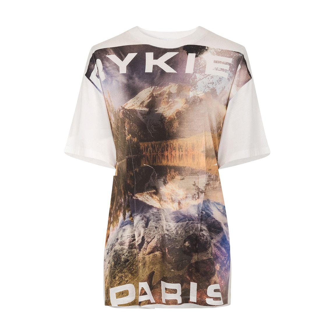 White Drop Shoulder Coton T Shirt main product photo
