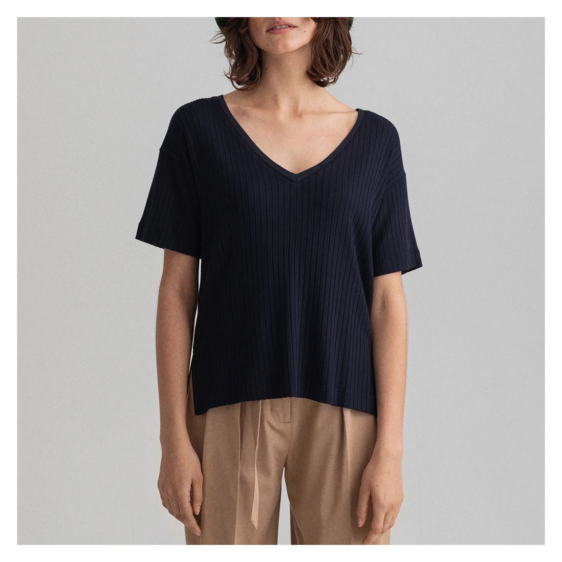 Navy Side Slit T-Shirt main product photo