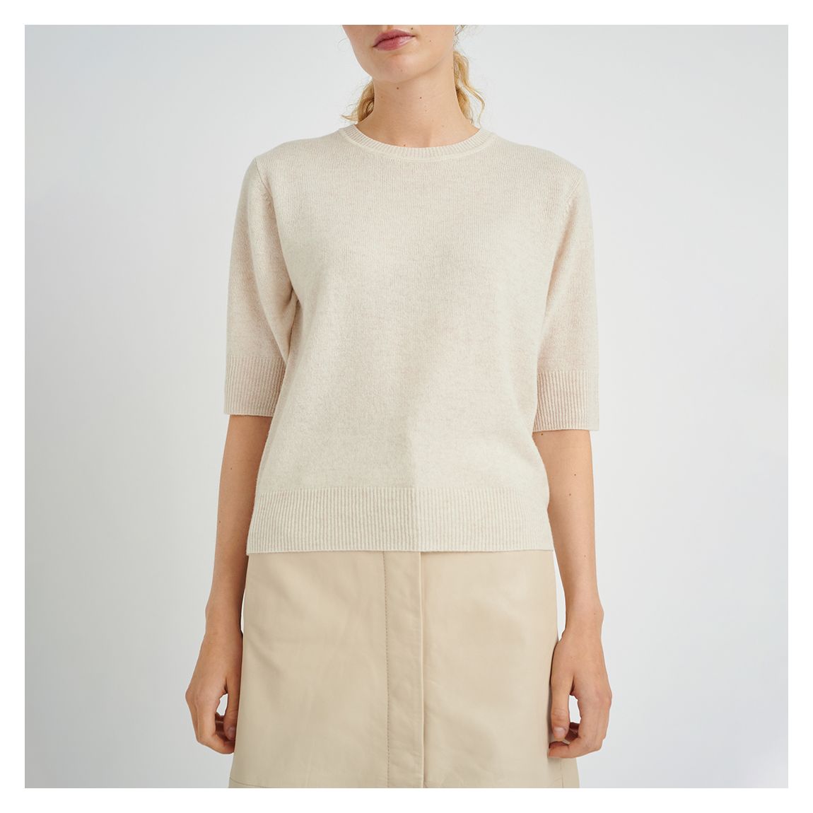 Cream Monika Cashmere Blend Knit Top main product photo
