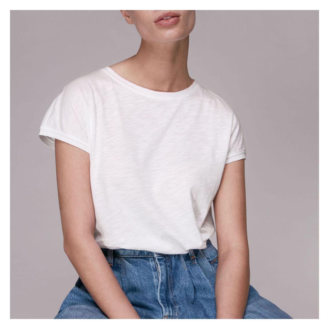 White Minimal Cap sleeve T-Shirt main product photo