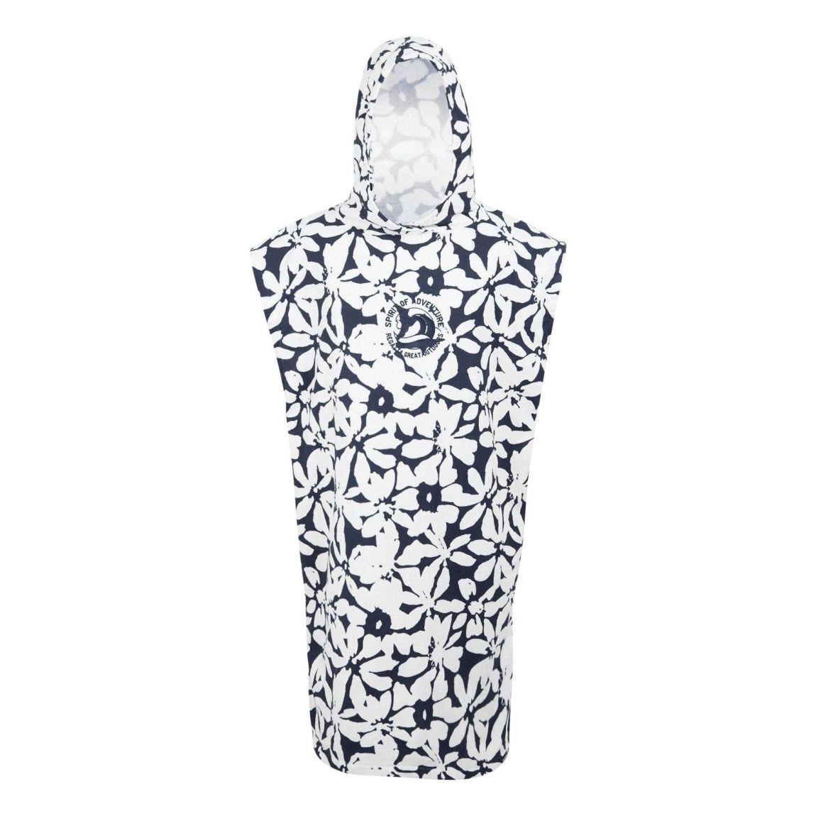 Hooded Towel Recycled Polyester Navy/White main product photo