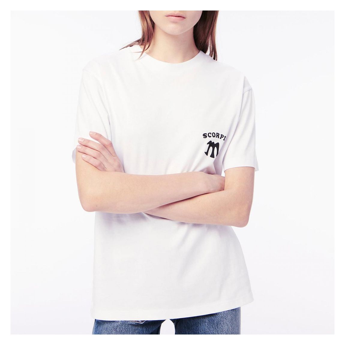 White Scorpio Graphic Cotton T-Shirt main product photo