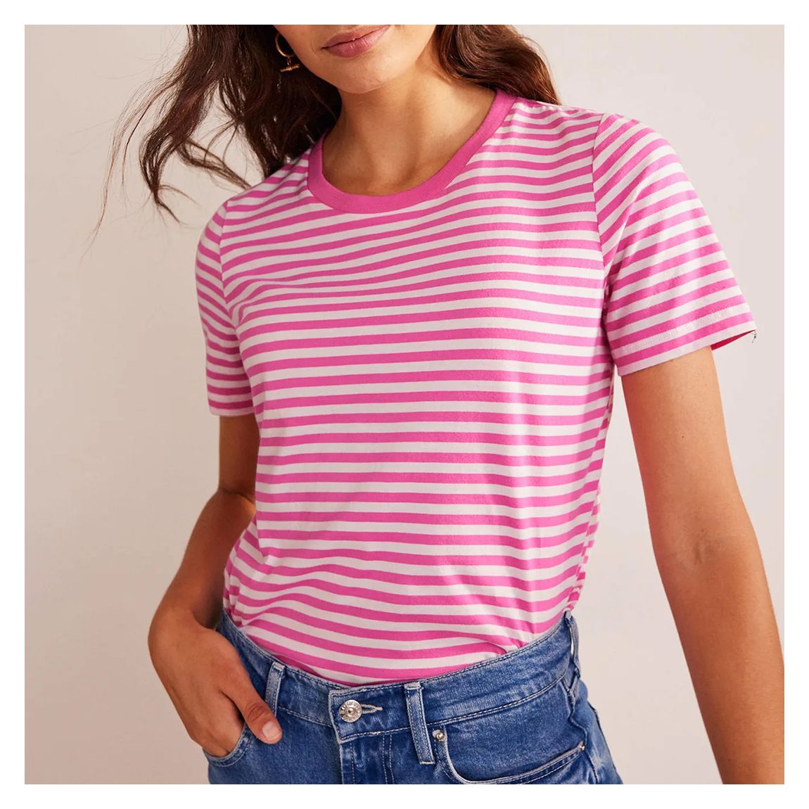 Pink Cotton Crew T-Shirt main product photo