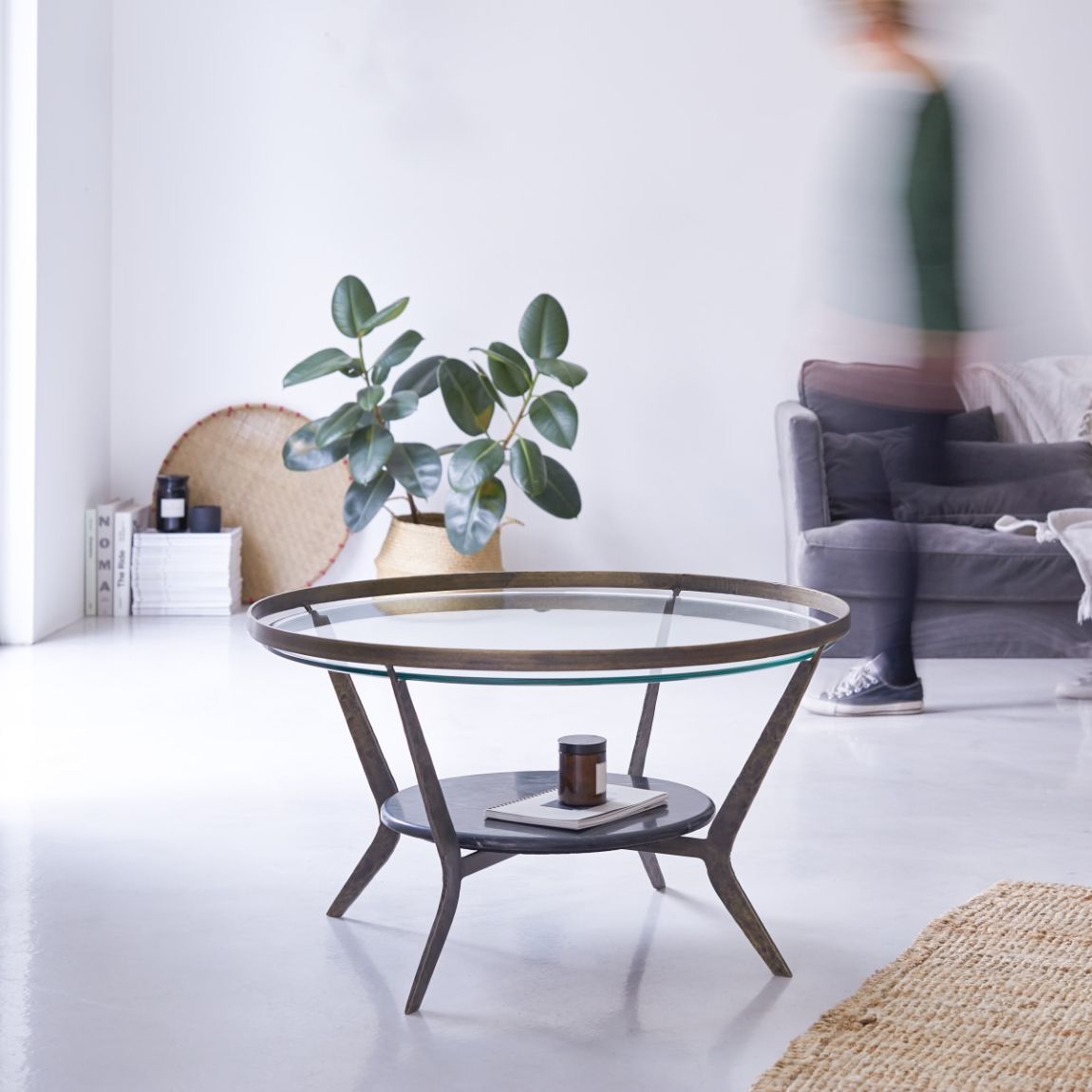 Ambre - Marble and metal coffee table main product photo