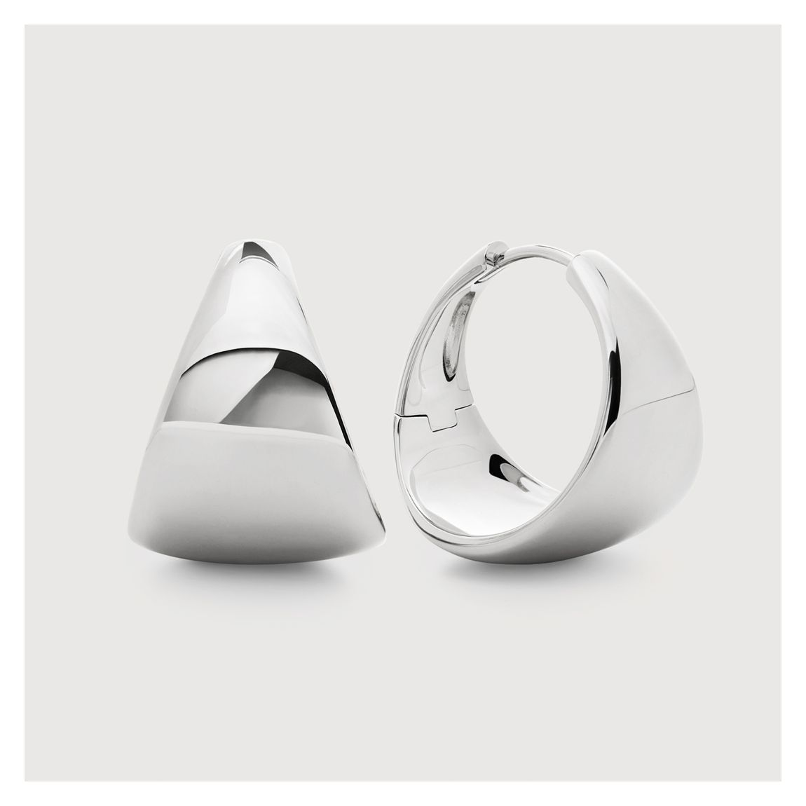 Sterling Silver Tapered Large Hoop Earrings main product photo
