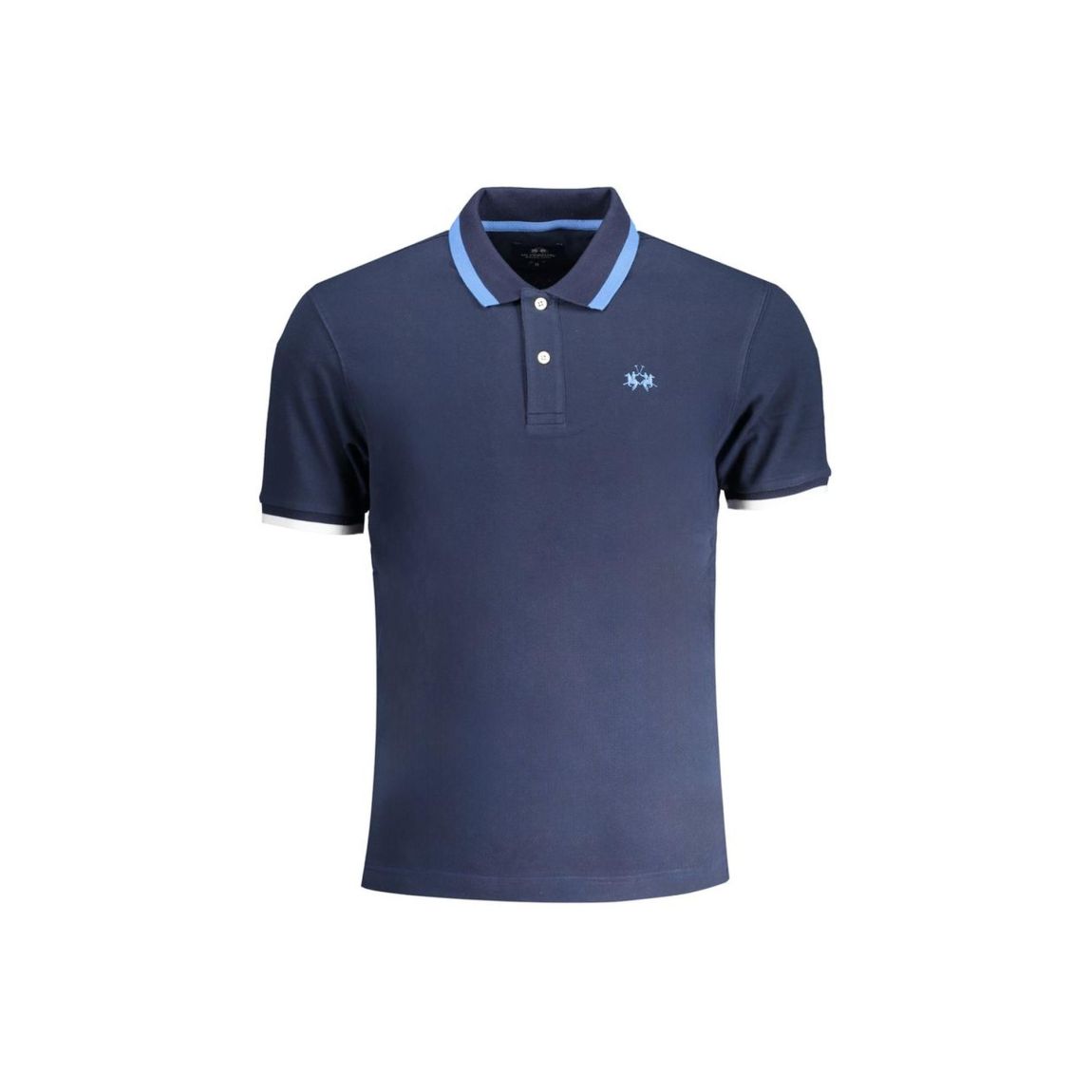 Polo Shirt Tipped Collar Short Sleeves - Blue Polos main product photo