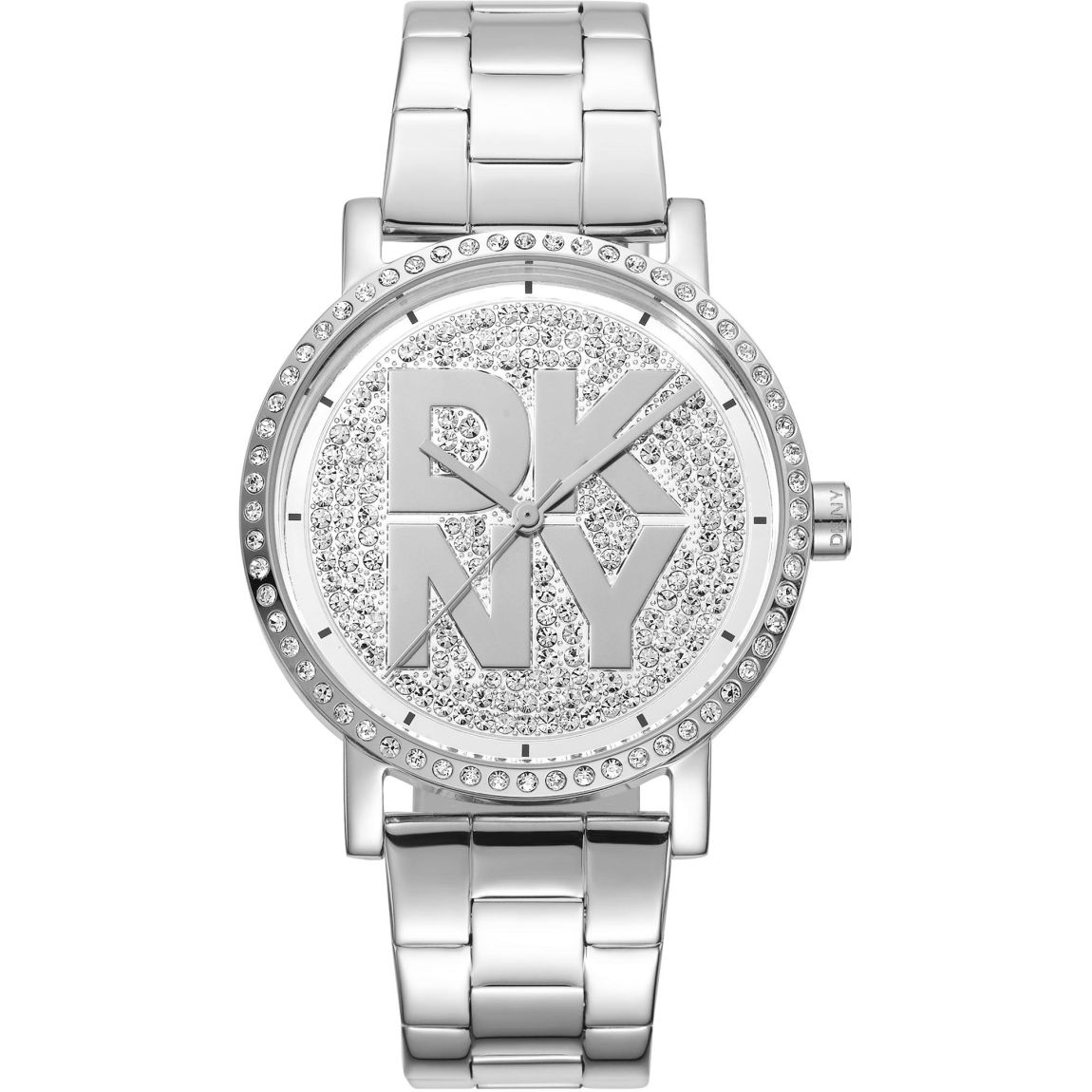 Stainless Steel Analog Quartz Watch with Logo Dial Wo - Grey main product photo