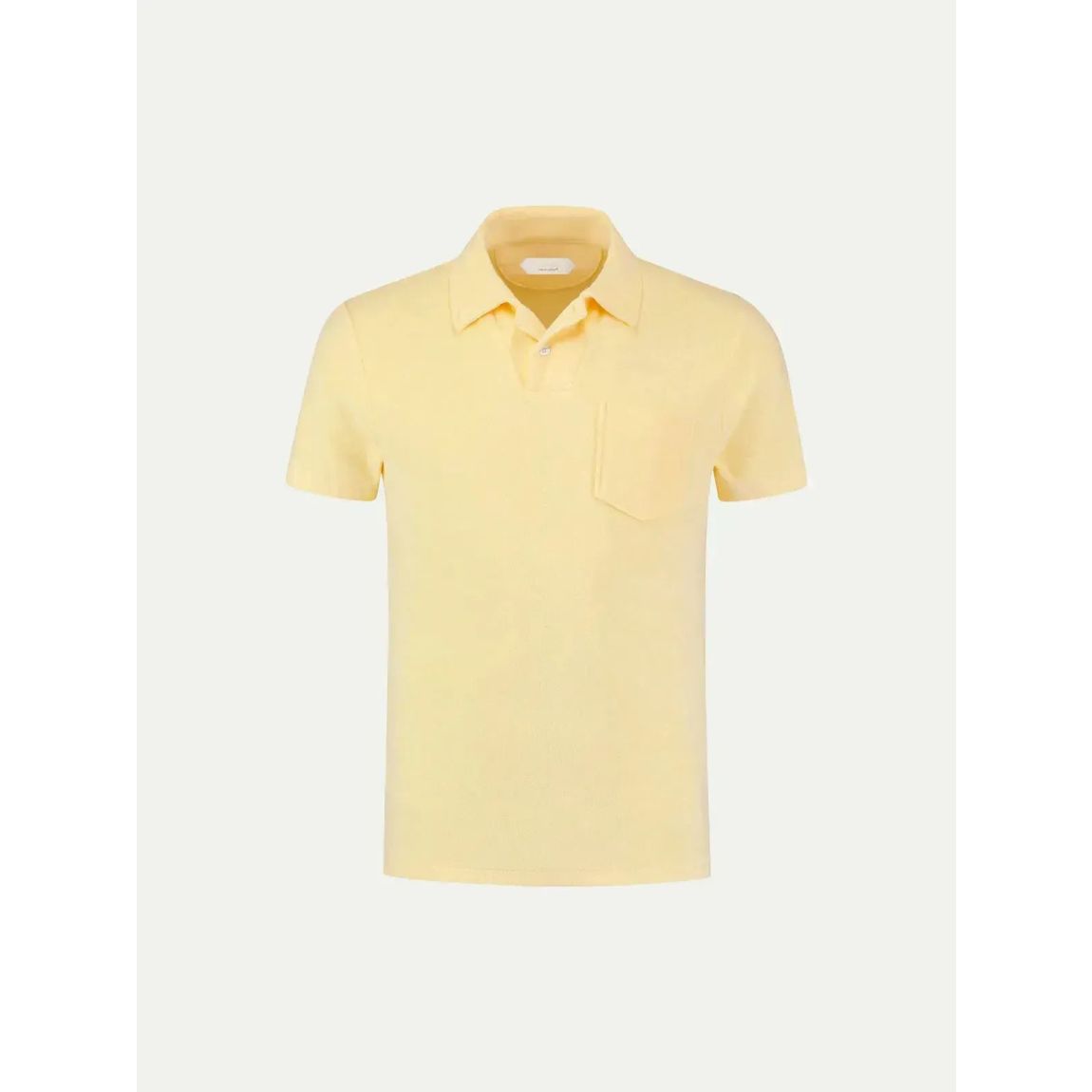 AURELIEN Men's Yellow Terry Polo Shirt for Casual Elegance main product photo