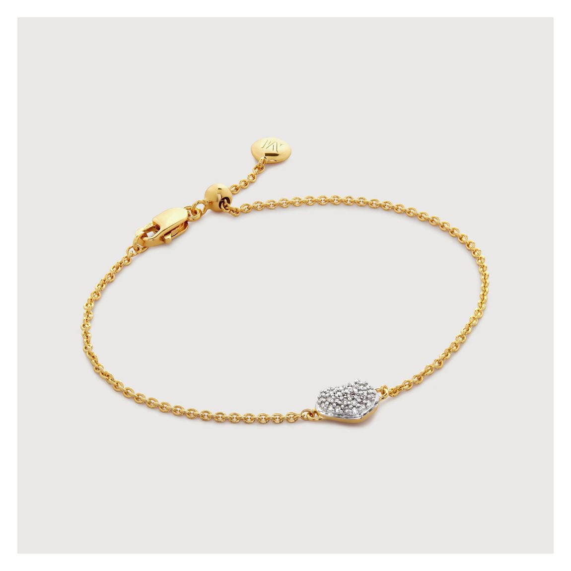 Gold Vermeil Nura Mini Heart Bracelet - Diamond main product photo