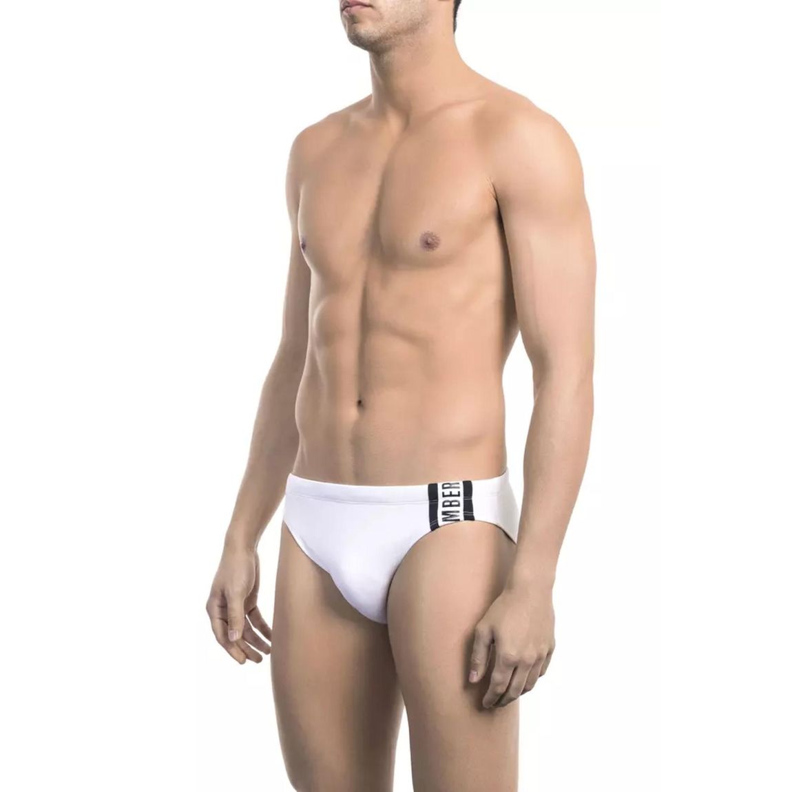 Swimsuit Briefs Side Stripe - White Swimwear main product photo