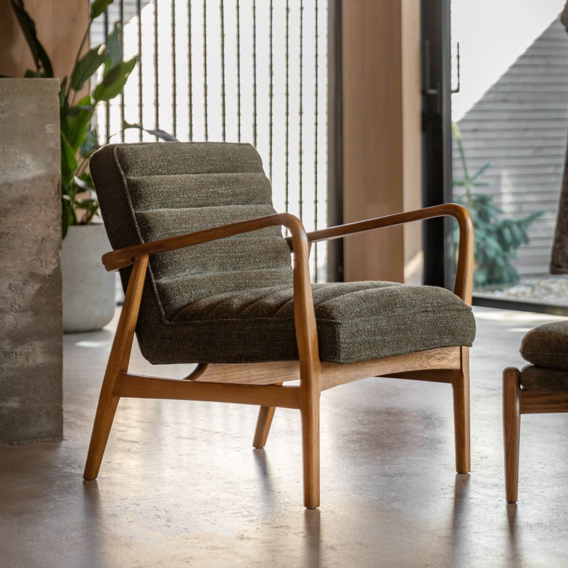 Phoebe Armchair Green Boucle main product photo