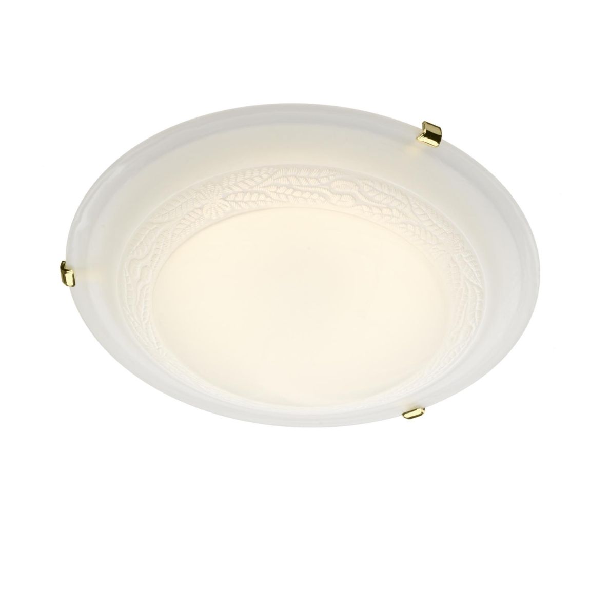 Damask 3 Light Flush Alabaster Glass Brass 50cm main product photo