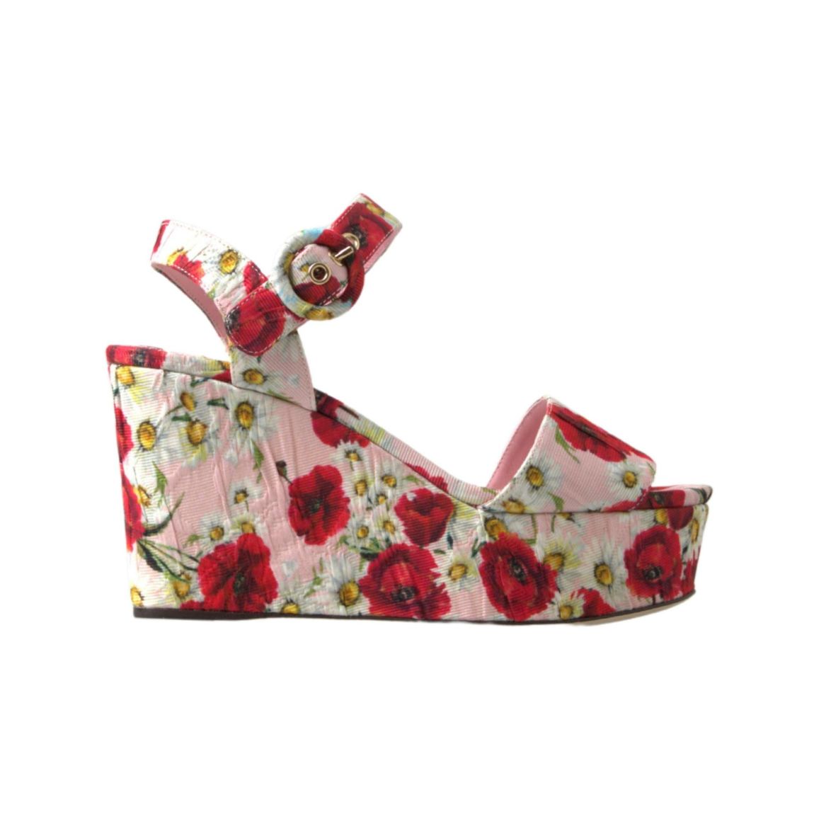 Floral Poppies and Daisies Wedge Sandals Wo - Multicolor main product photo