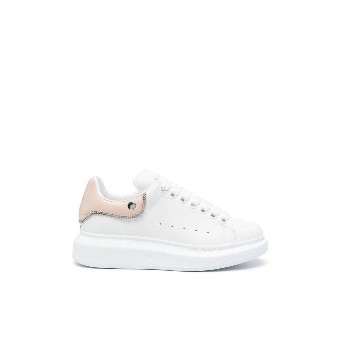 Luxurious Oversized Leather Sneakers with Perforated Detail and Back main product photo