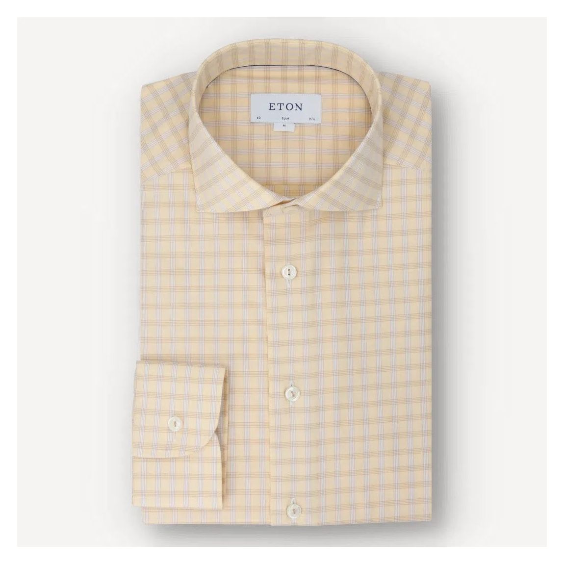 Eton Yellow Slim Fit Check Shirt - Business Casual Essential main product photo