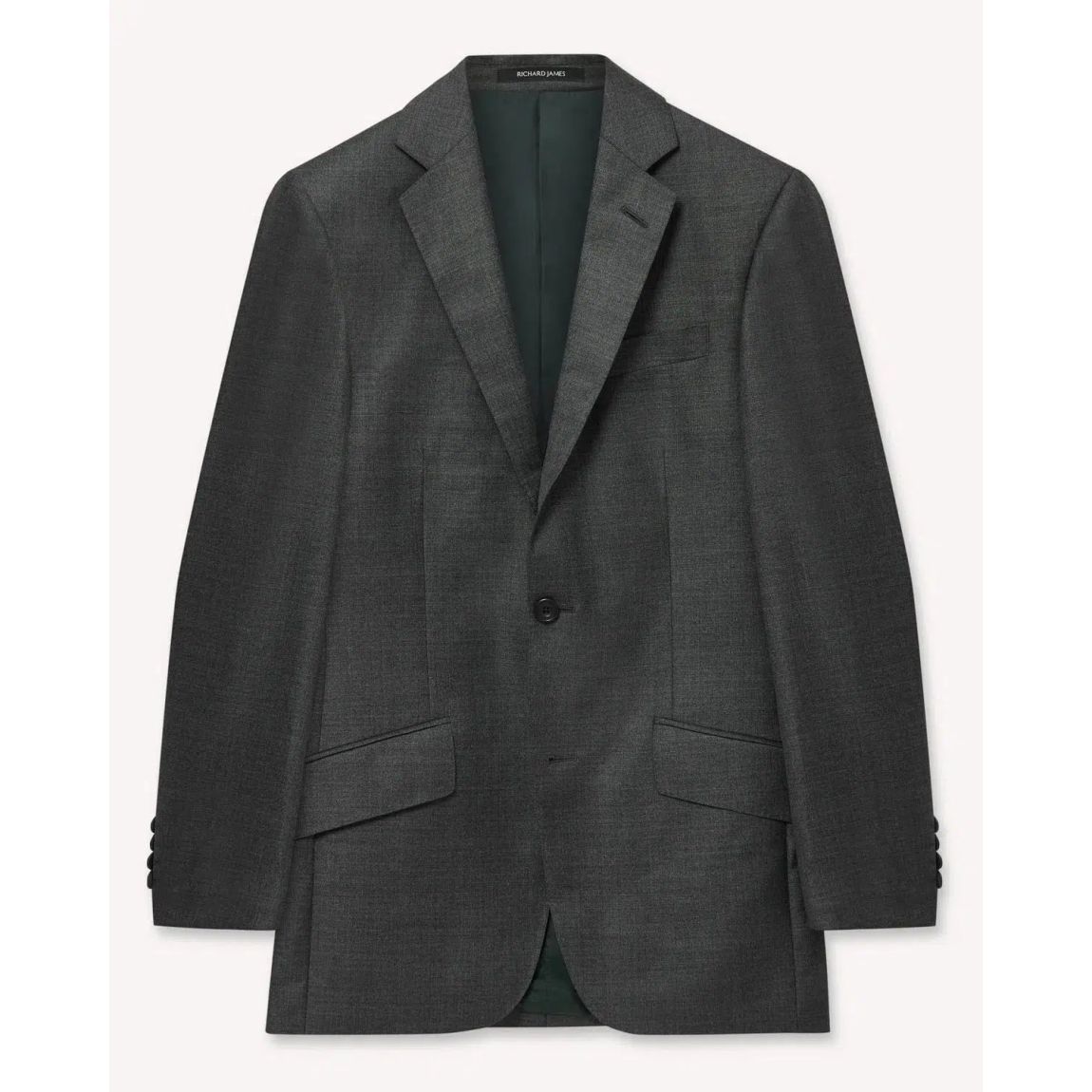 Richard James Grey Wool Sharkskin Suit Jacket for Modern Elegance main product photo