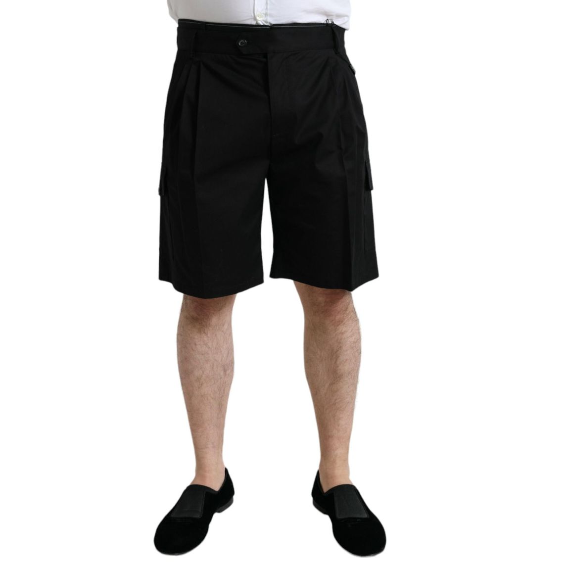 Pleated Cargo Shorts - Black main product photo