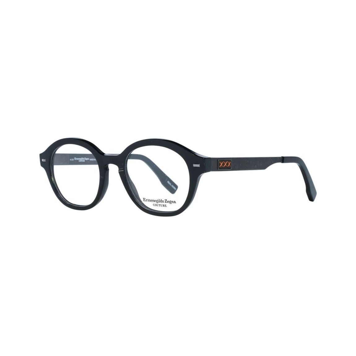 Couture Round Acetate Eyeglasses - Black Frames For main product photo