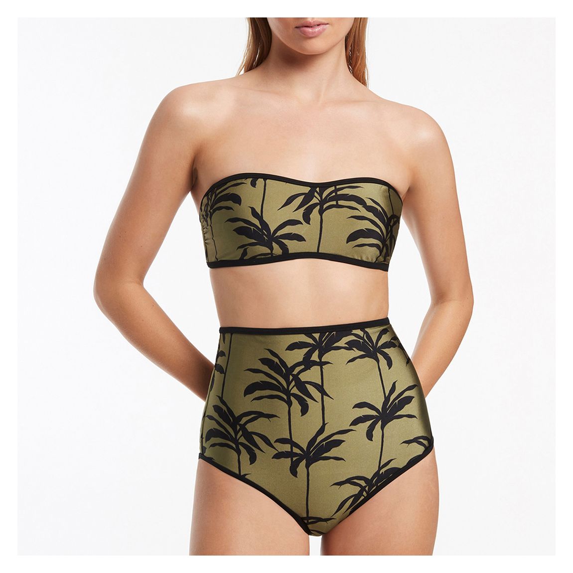 Green Palme Minimal Bandeau Bikini Top main product photo