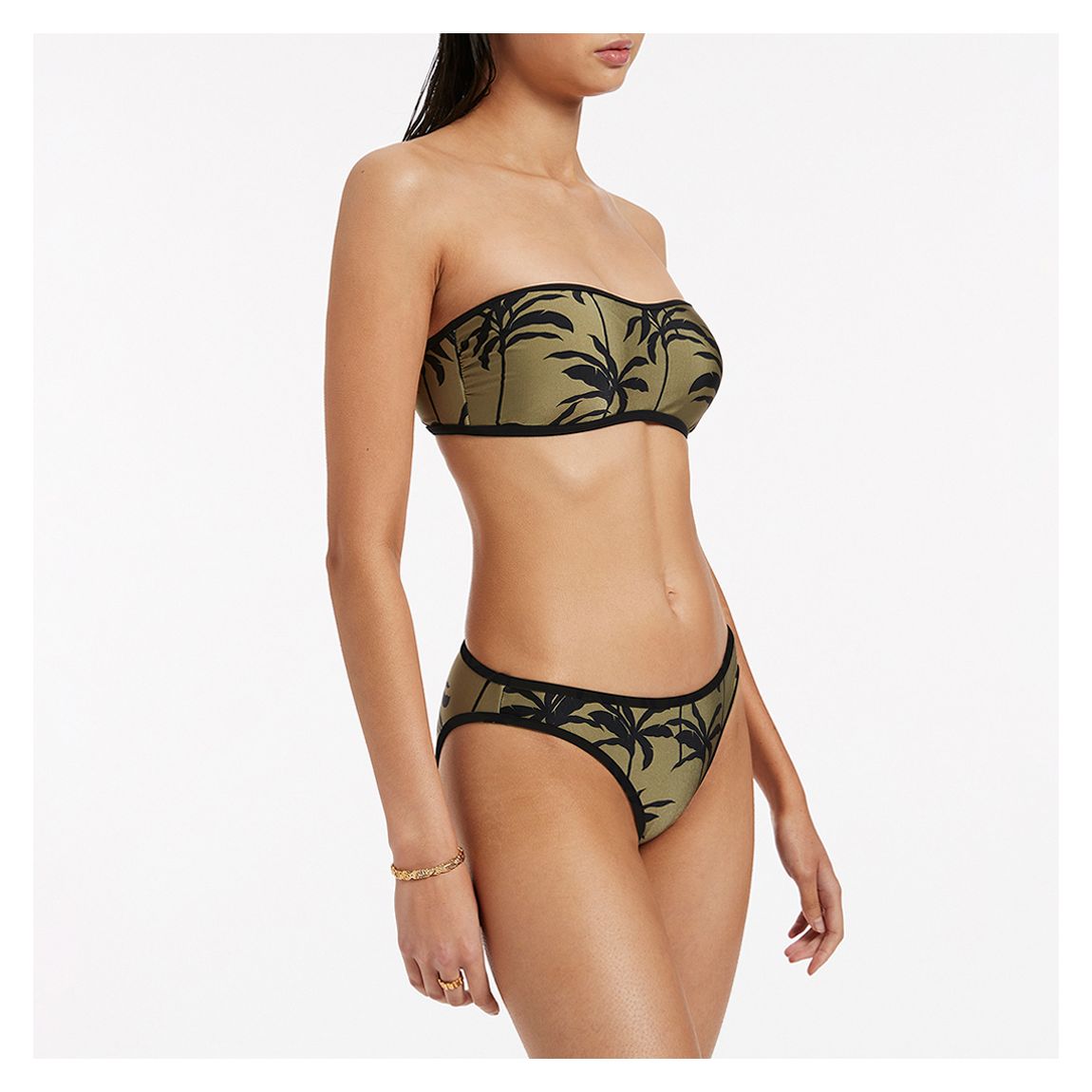 Green Palme Trim Hipster Bikini Bottom main product photo