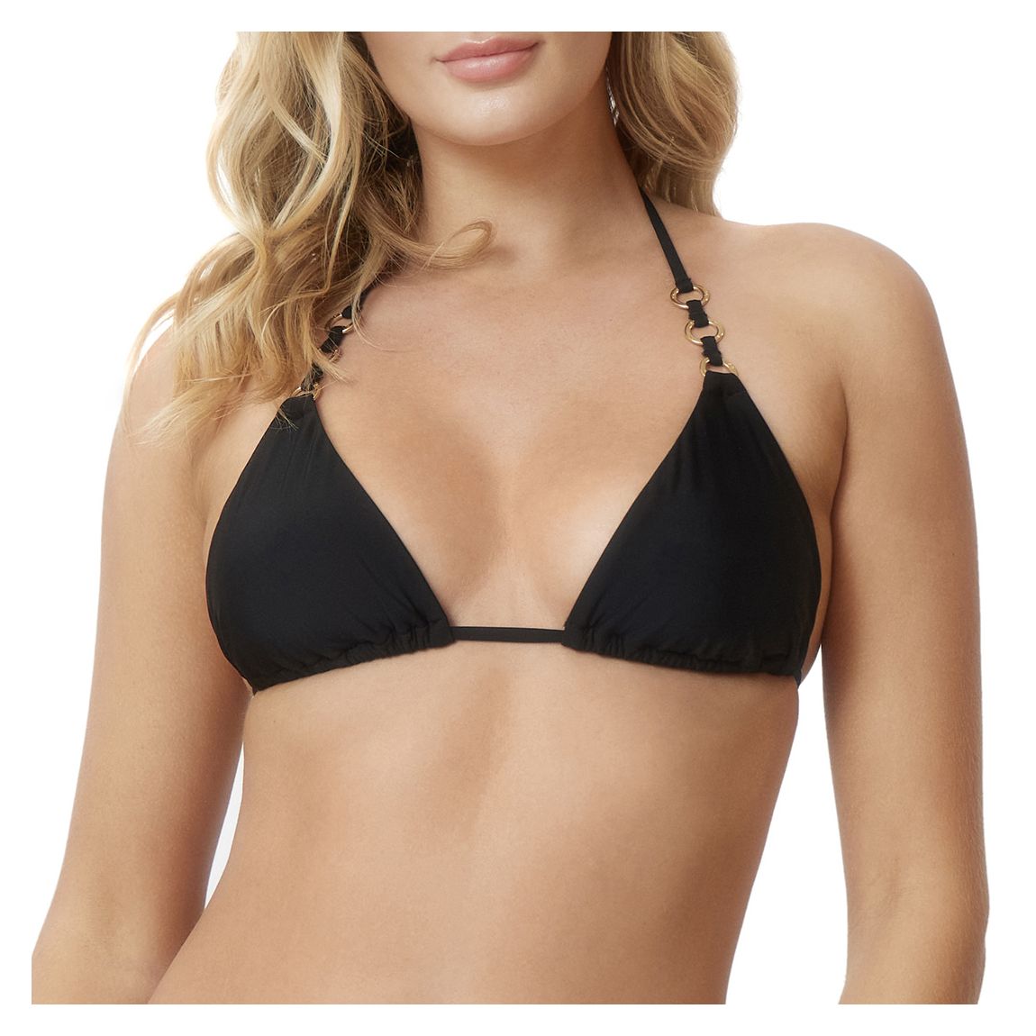Black Link Triangle Bikini Top main product photo