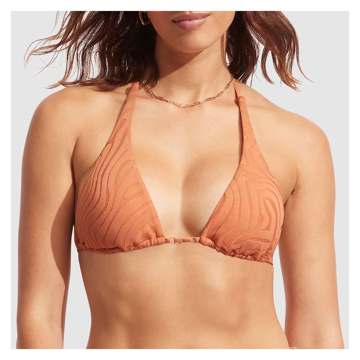 Tan Second Wave Longline Slide Tri Top main product photo