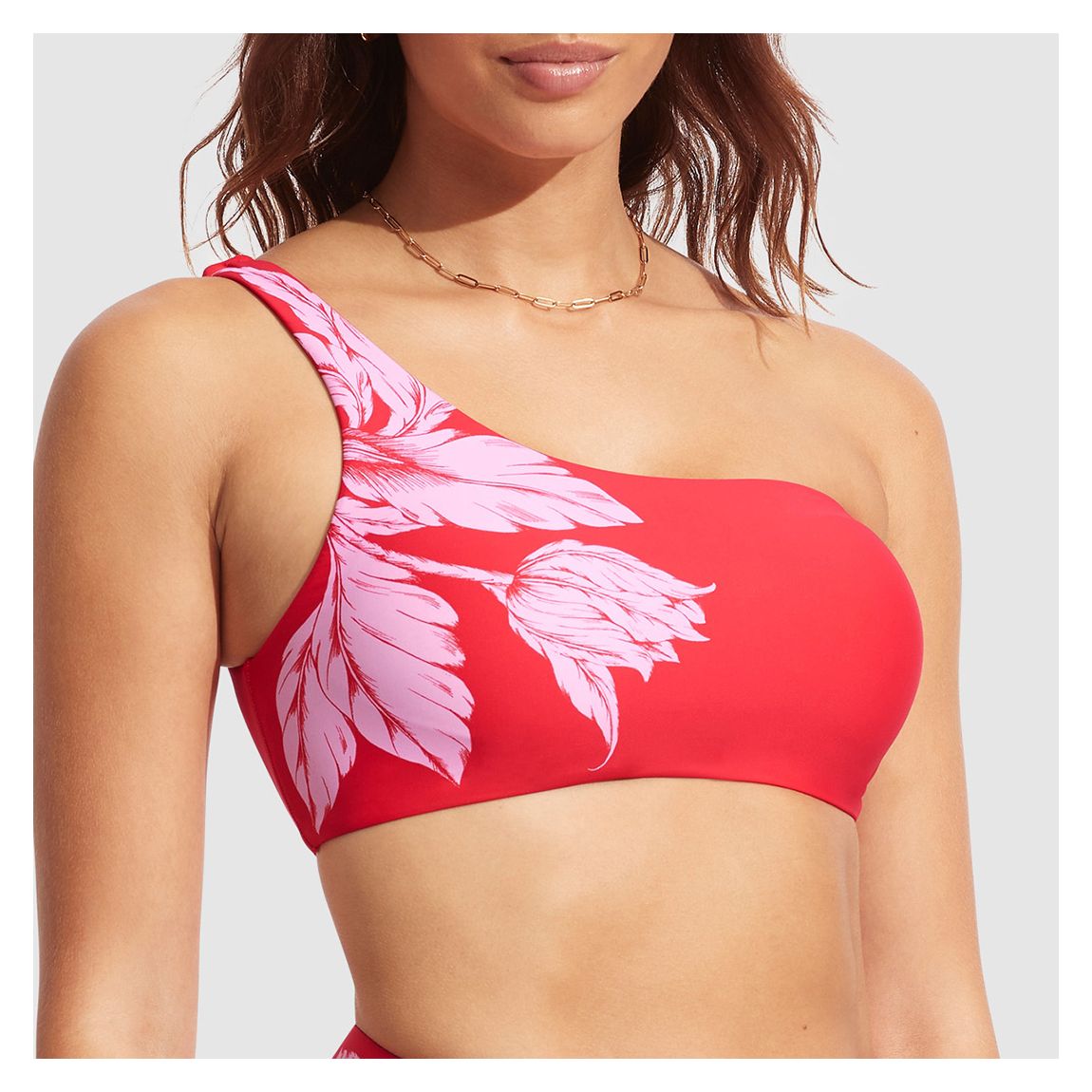 Red Fleur De Bloom One Shoulder Top main product photo