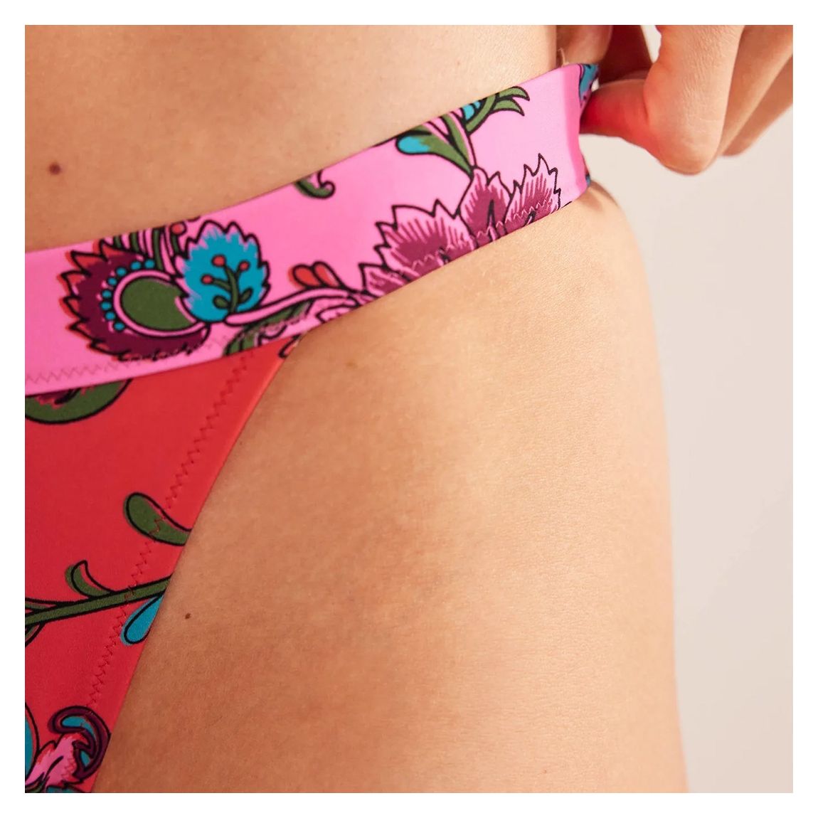Pink & Red Tanga Bikini Bottoms main product photo