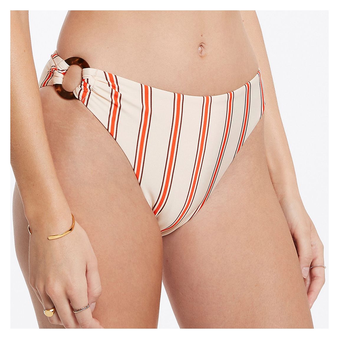White Stripes Sorrento High Leg Trim Pant main product photo