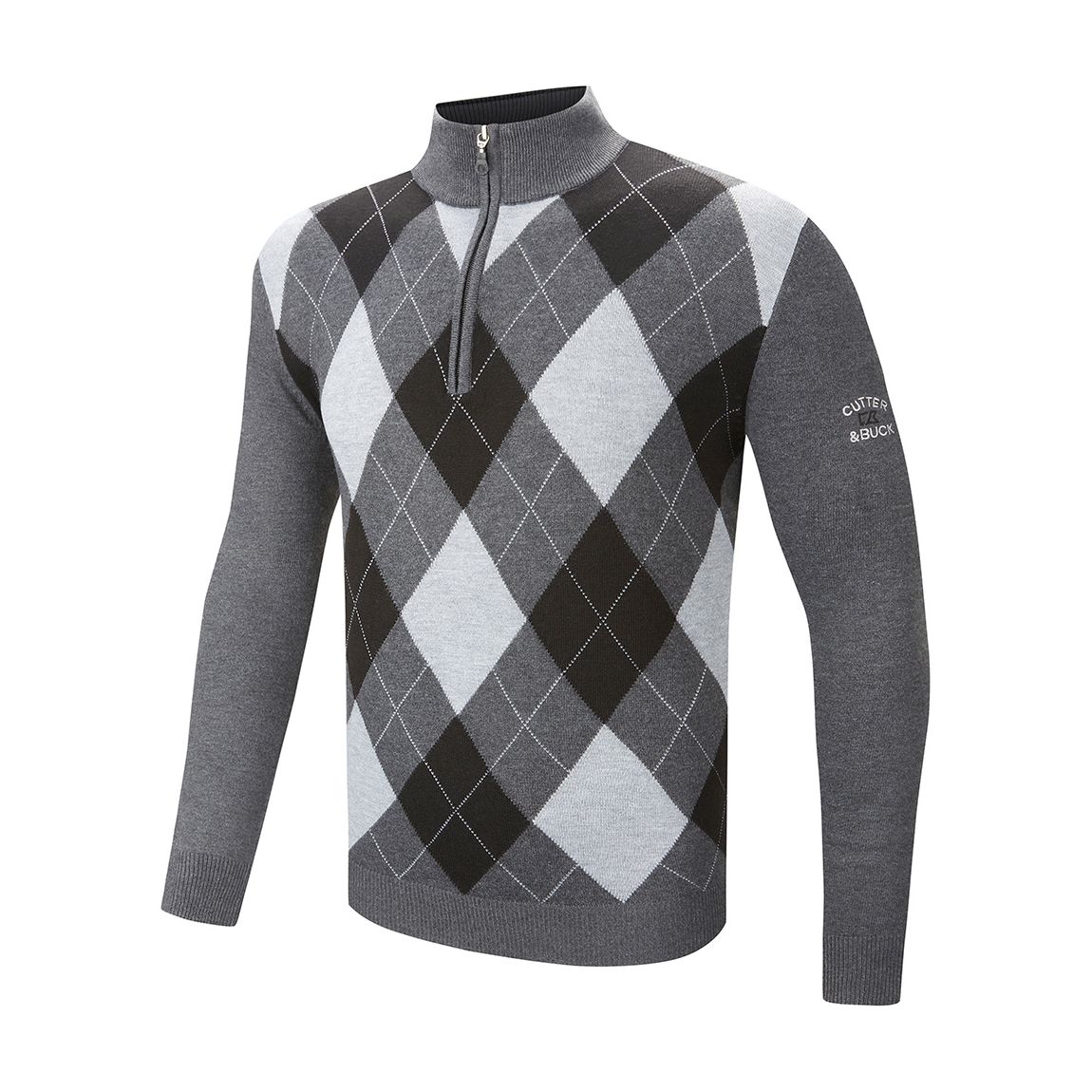 Grey Multi Argyle 1/4 Zip Midlayer main product photo