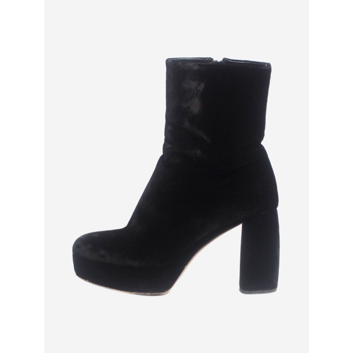Black velvet ankle boots main product photo