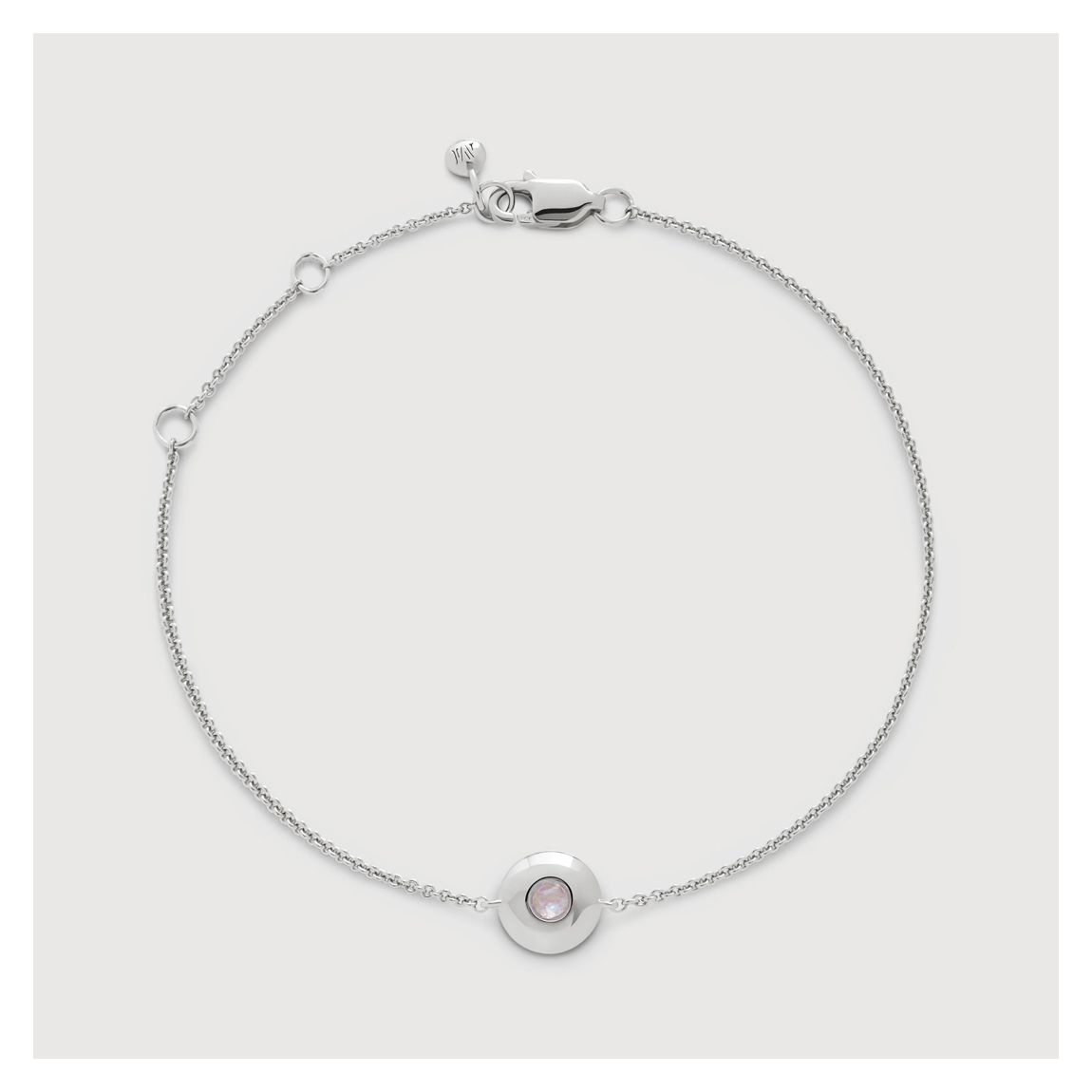 Sterling Silver June Birthstone Chain Bracelet - Moonstone main product photo