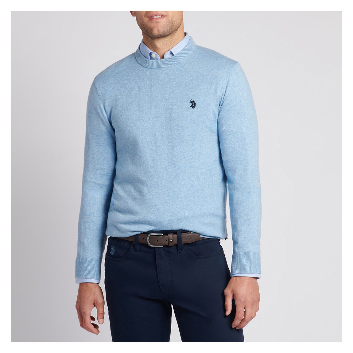 Light Blue Crew Neck Cotton Jumper main product photo