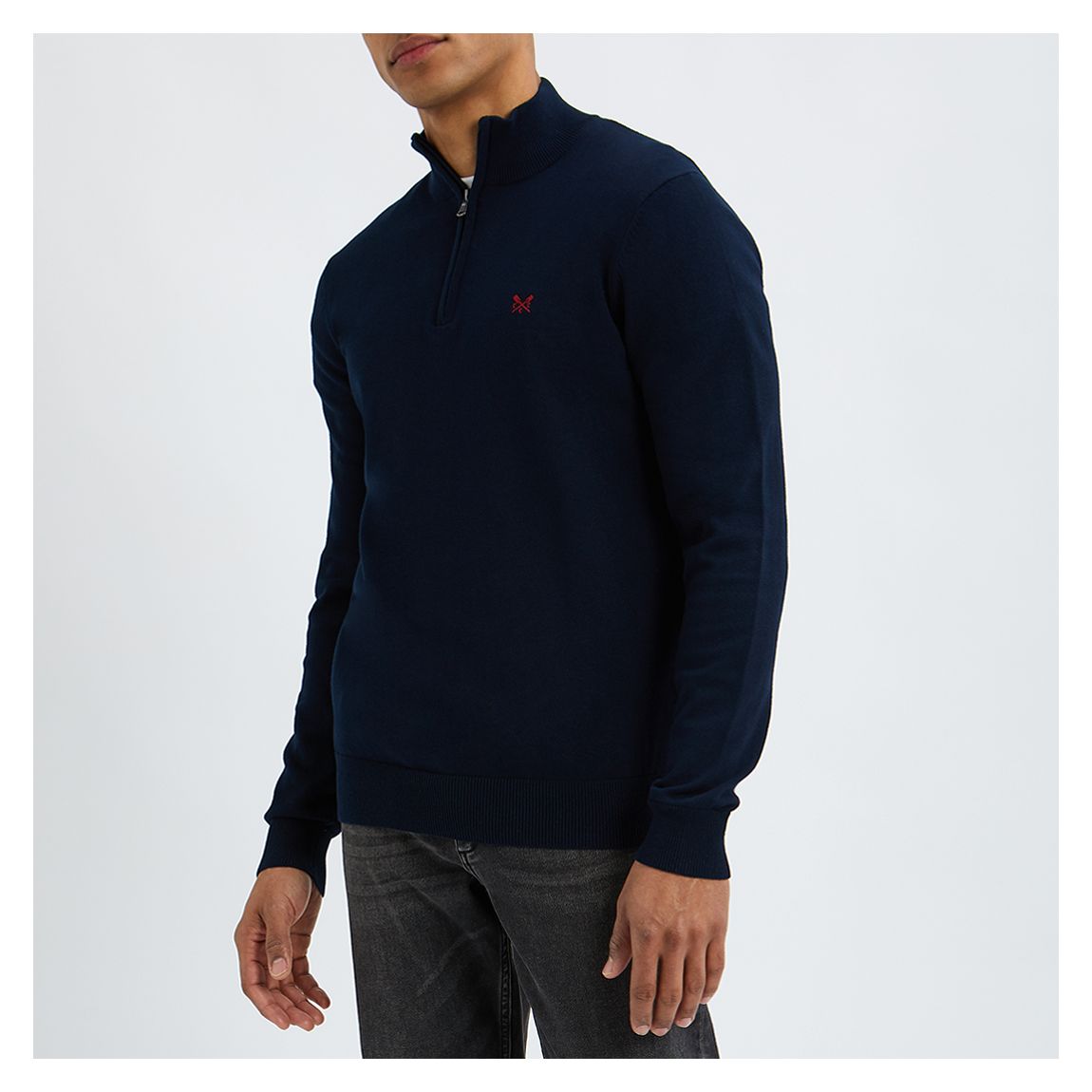 Navy 1/2 Zip Fine Cotton Jumper main product photo