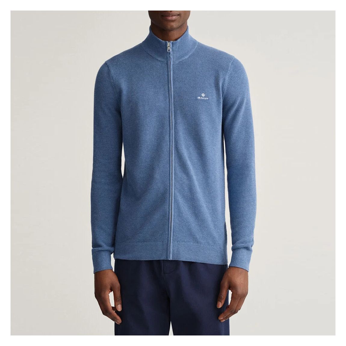 Blue Full Zip Cotton Jumper main product photo