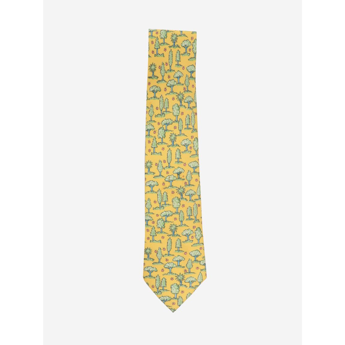 Yellow trees print tie main product photo