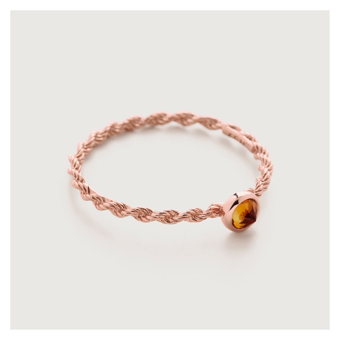 Rose Gold Vermeil Corda Slim Ring - Citrine main product photo