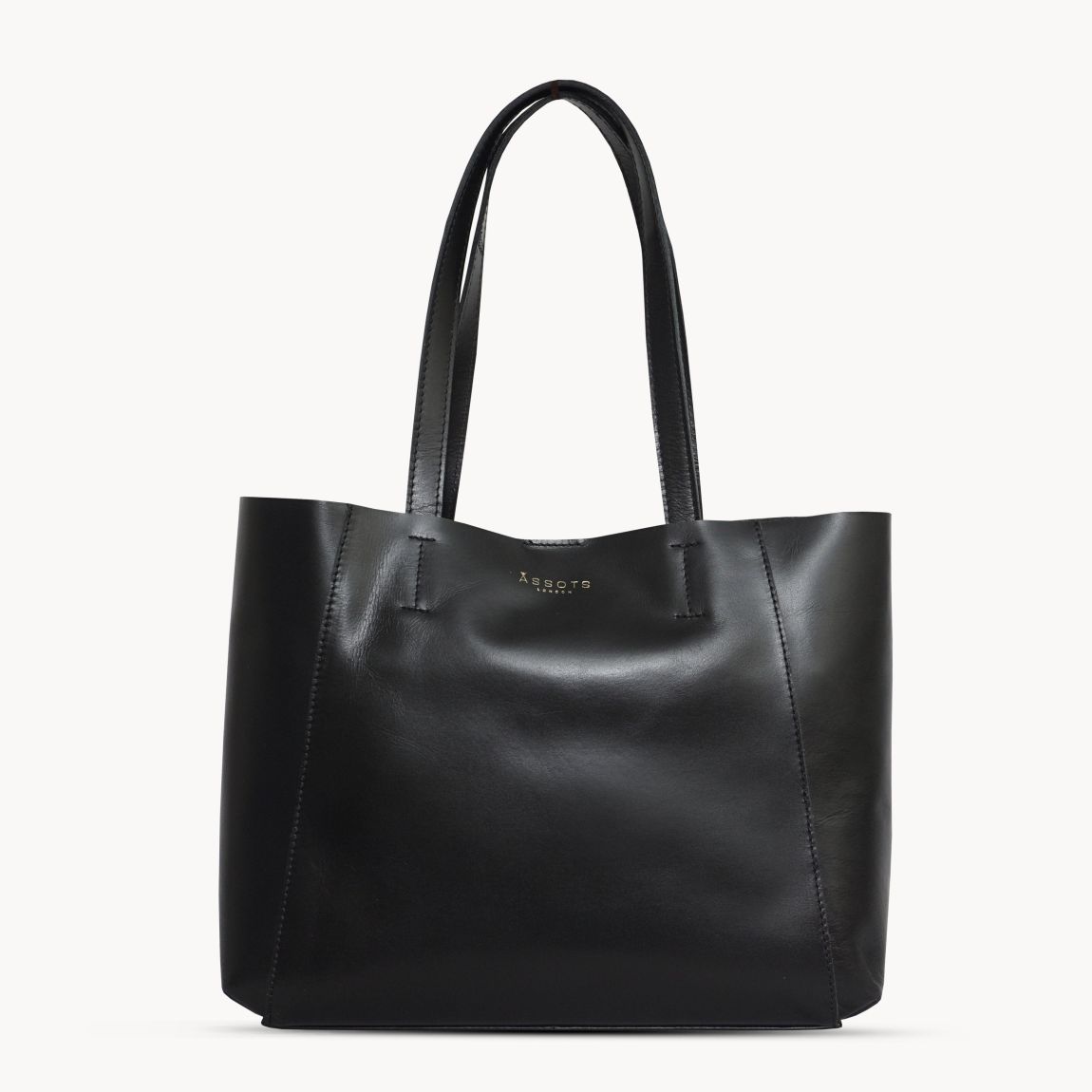 ADELA' Smooth Real Leather Unlined Designer Tote Bag main product photo