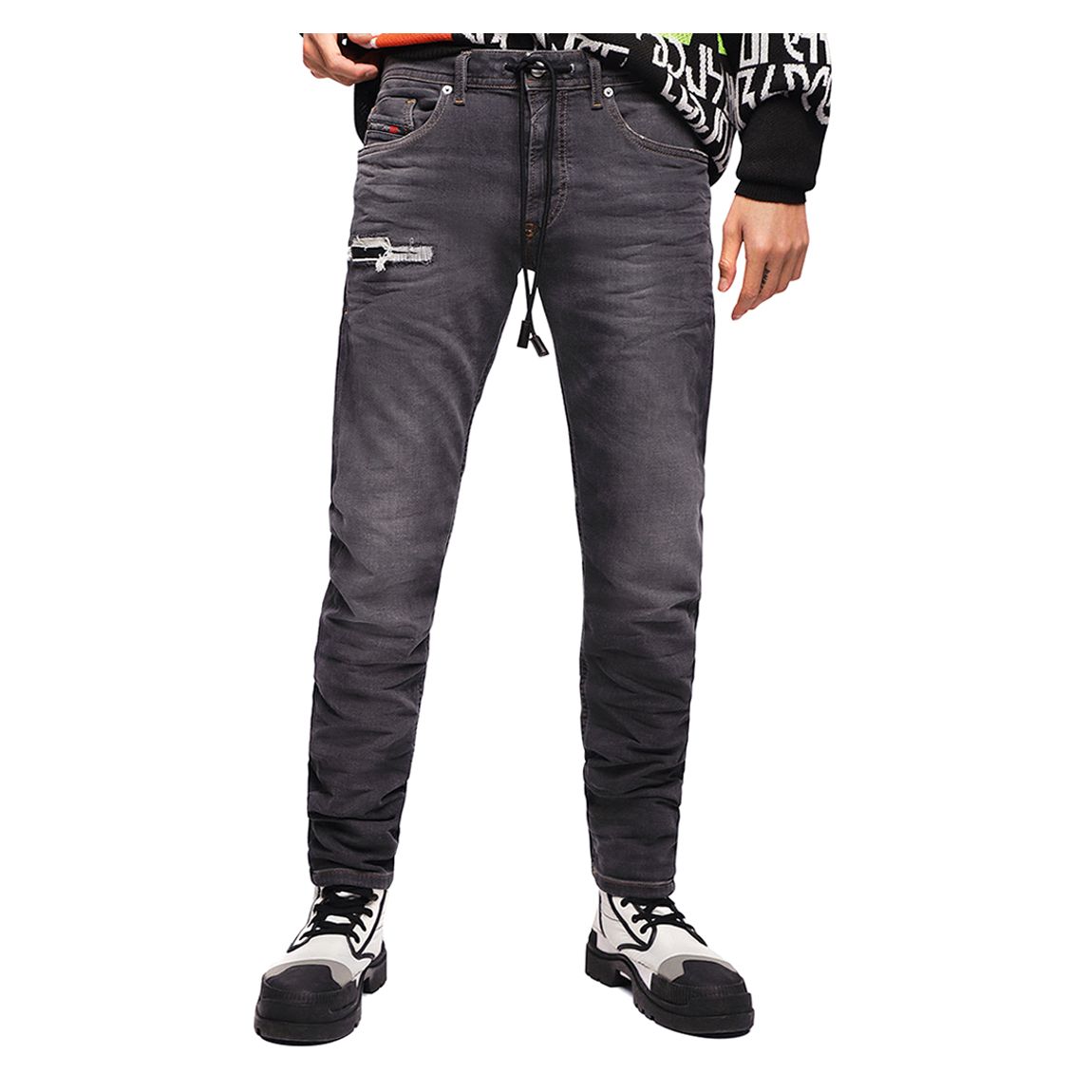 Grey Thommer Distressed Stretch Skinny Jeans main product photo