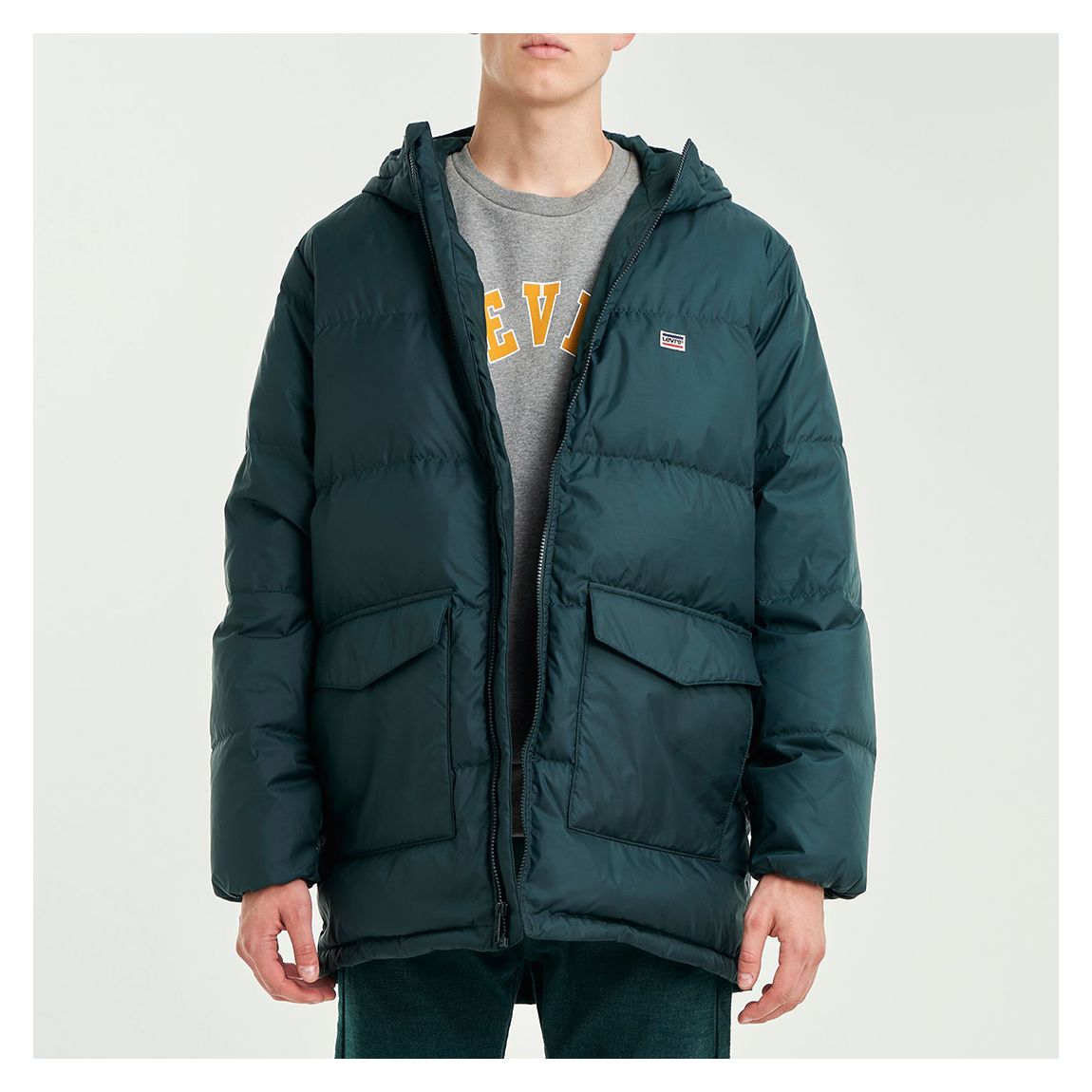 Dark Green Telegraph Puffer Jacket main product photo
