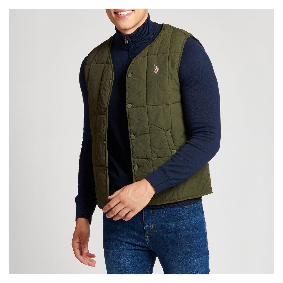 Green Quilted Gilet main product photo